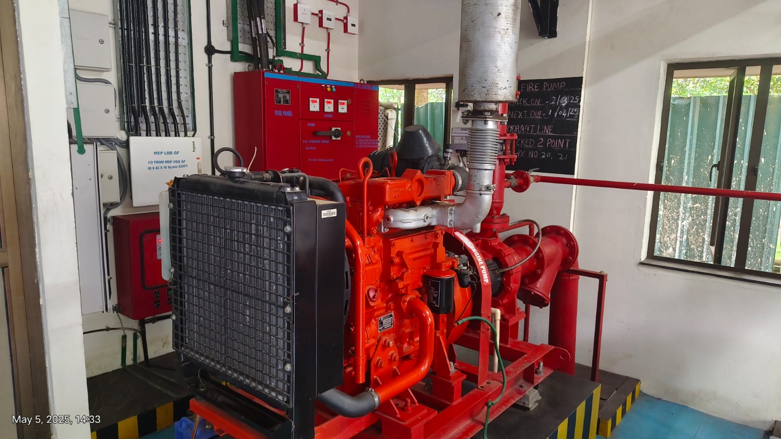 Fire pump room equipment