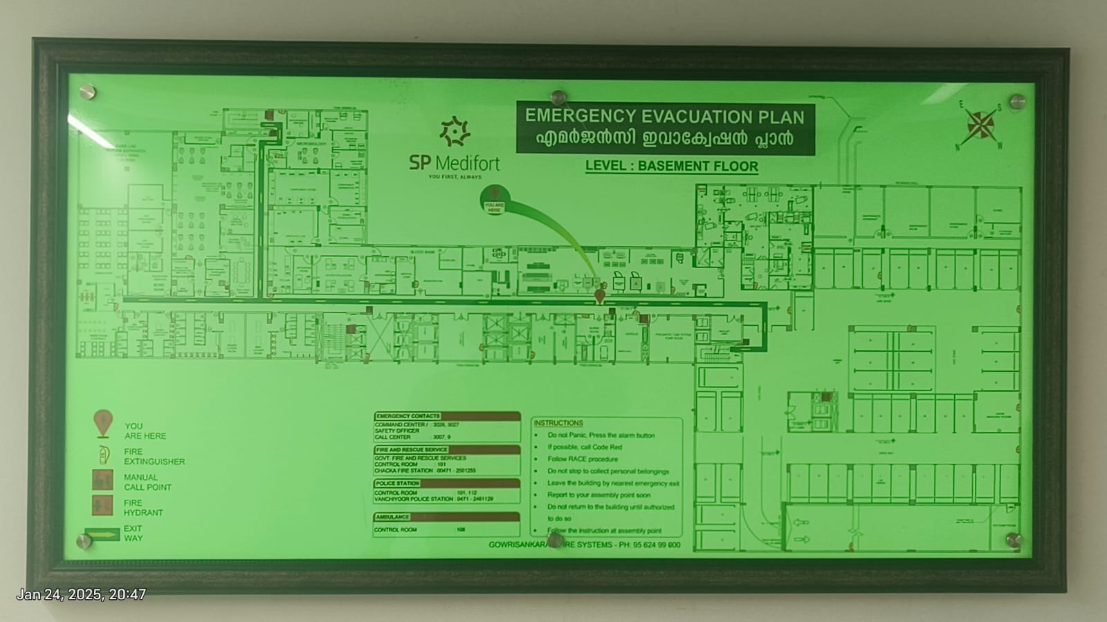 Emergency exit and evacuation signage